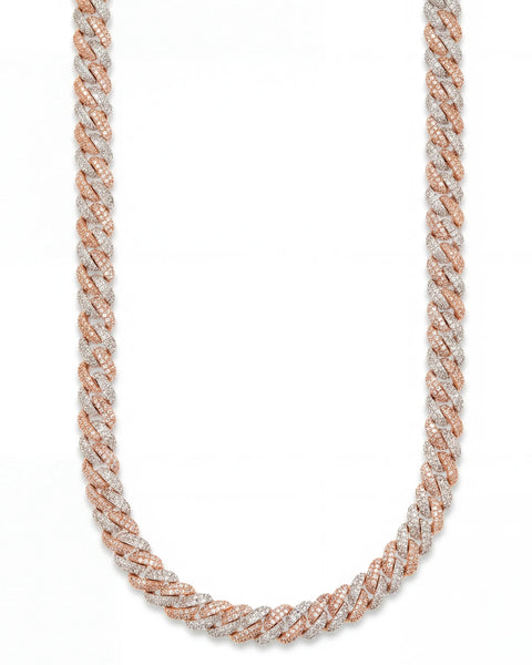 10MM Rose Gold Two-Tone Cuban Chain