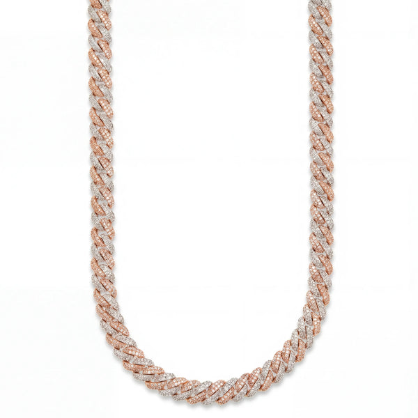 10MM Rose Gold Two-Tone Cuban Chain
