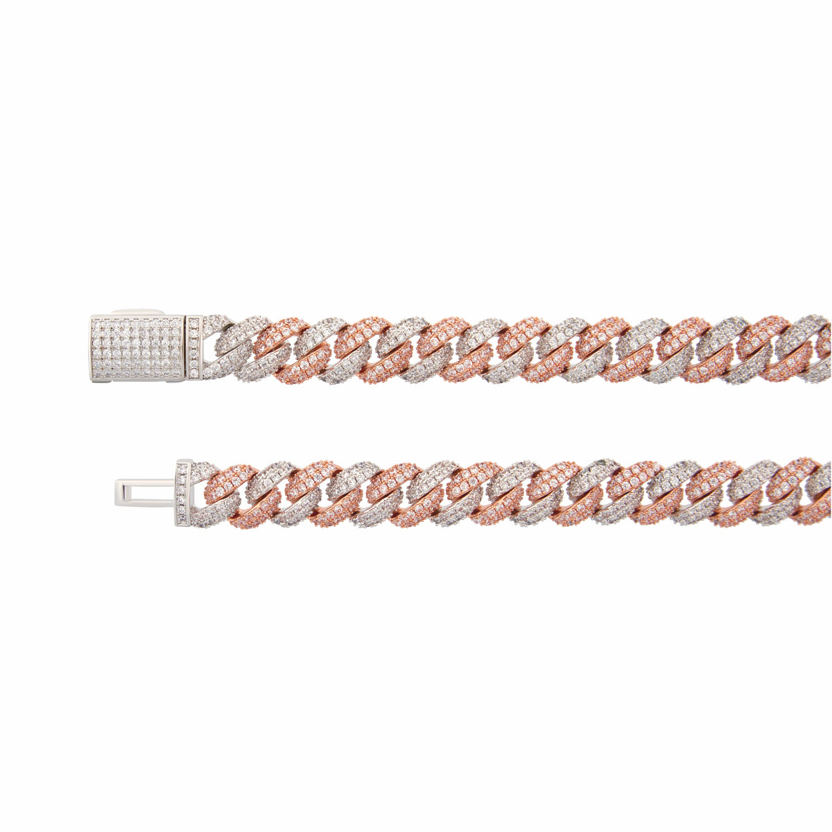 10MM Rose Gold Two-Tone Cuban Chain
